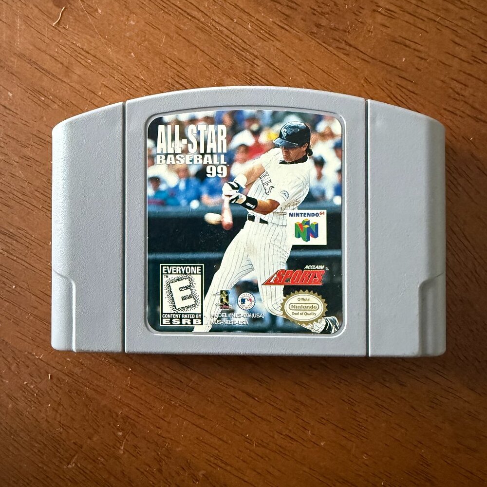 ALL STAR BASEBALL 99 N64 - AUTHENTIC CARTRIDGE - DEBUT MICHAEL KAY COMMENTARY